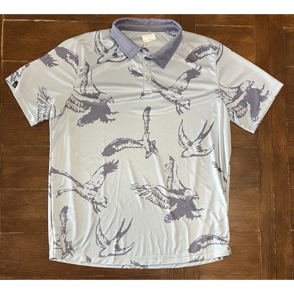 Swannies Golf Men's Austin Polo Swannies Sky Blue/Grey Size 2XL NWT